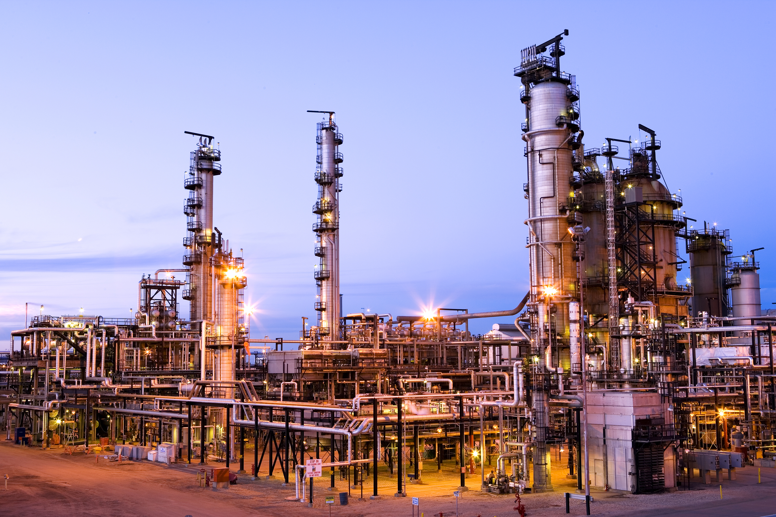 Strathcona Refinery at night