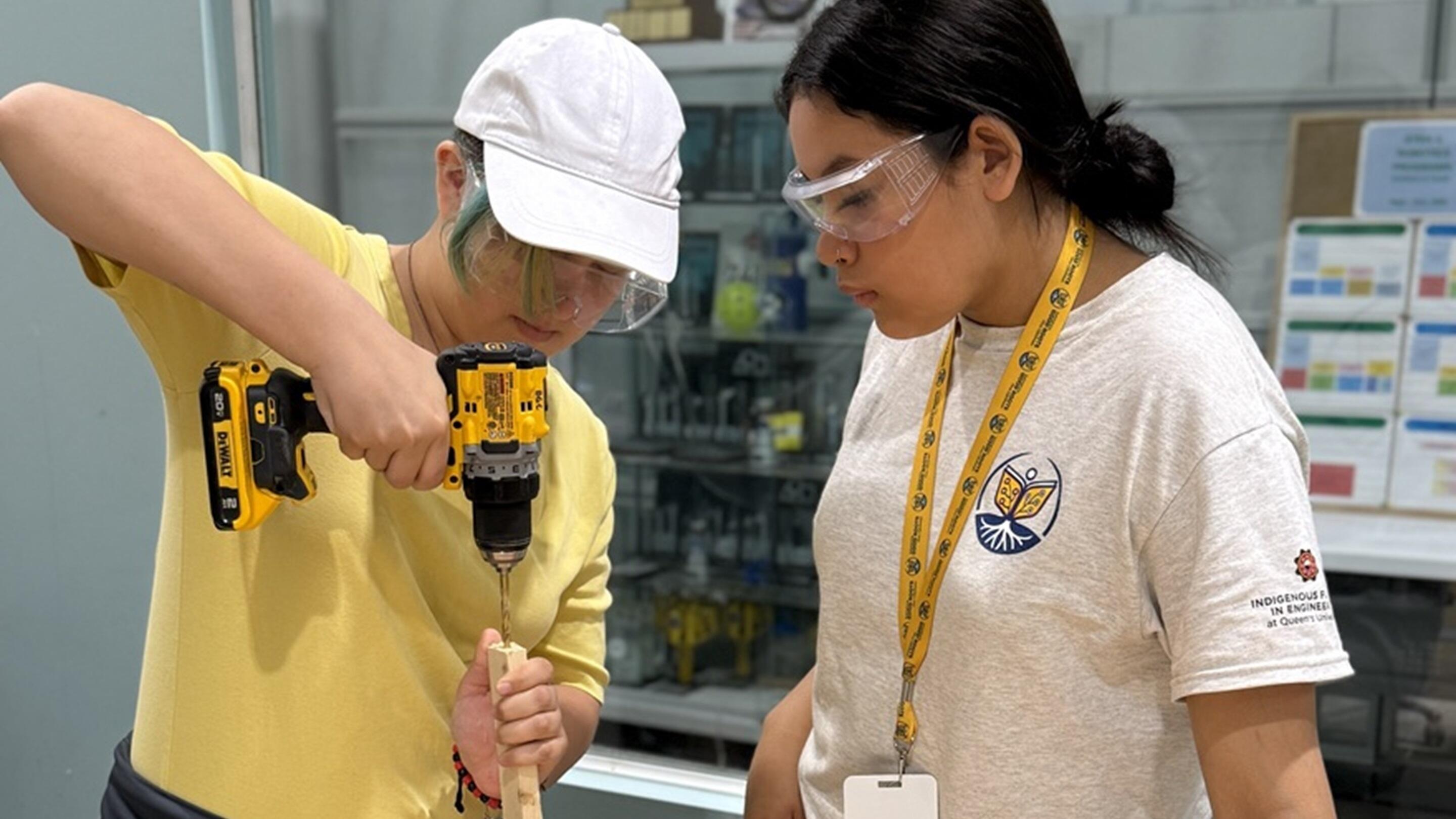 First Nations students participating in STEM program activities