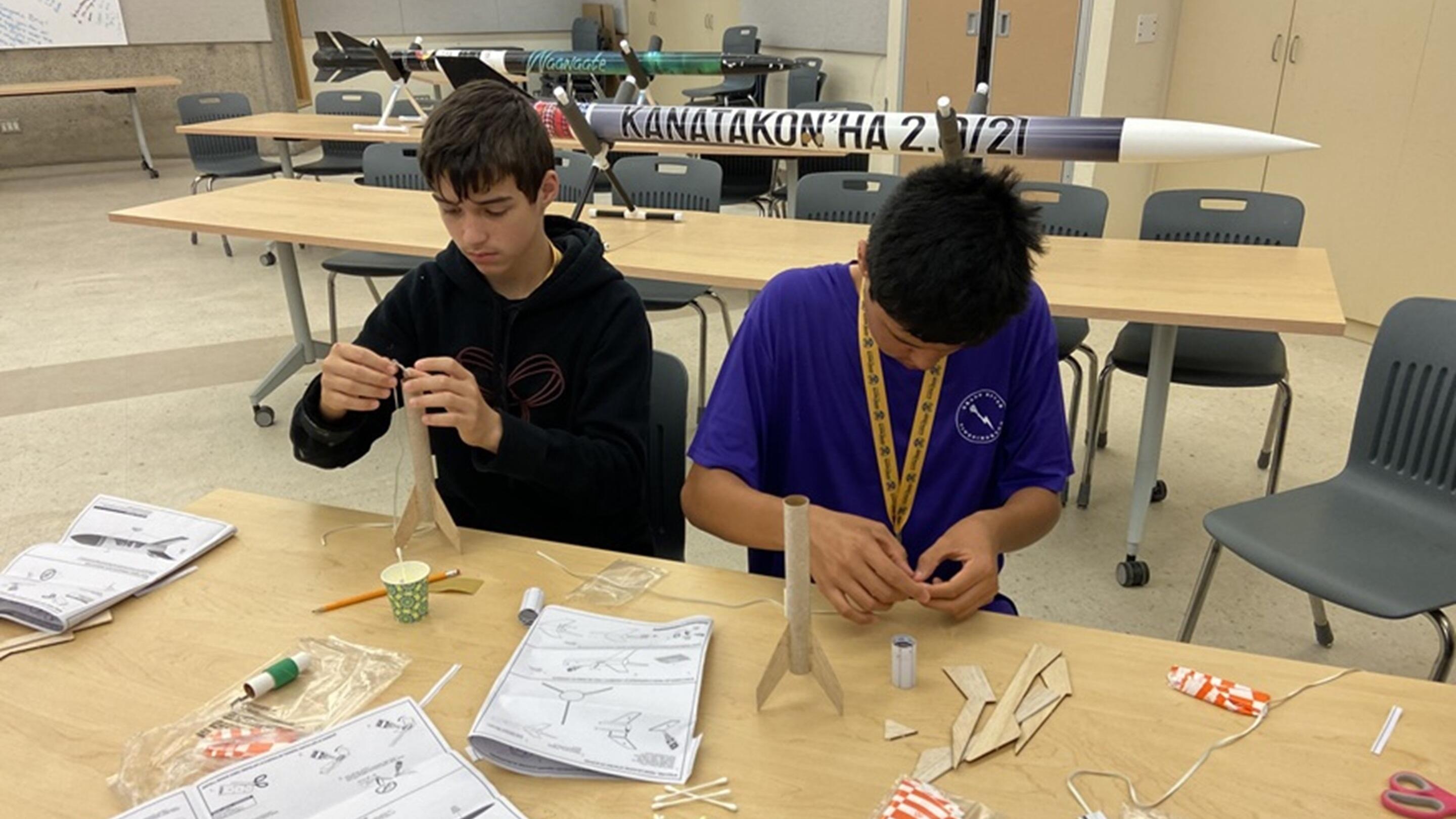 First Nations students participating in STEM program activities