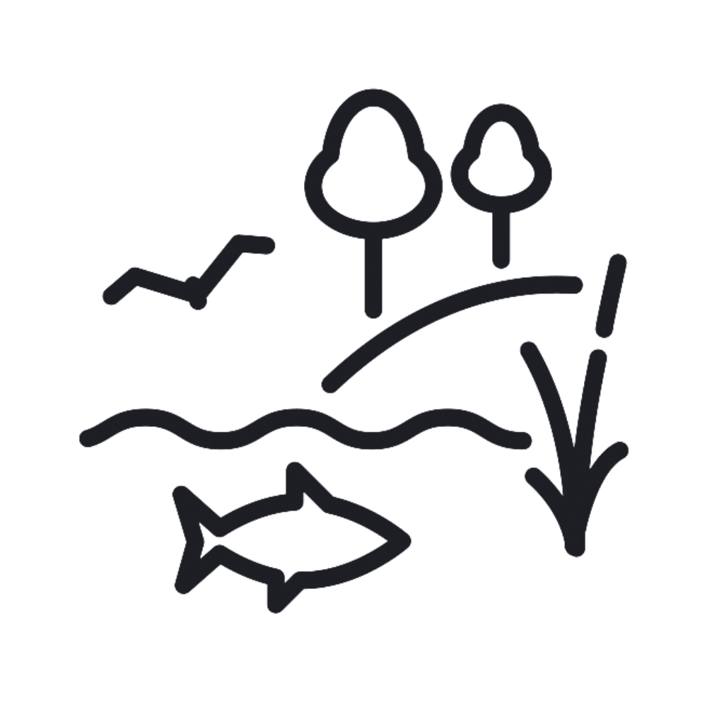 icon representing land and water