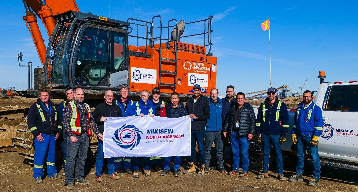Senior leaders from Mikisew North American and Imperial commemorate the contract signing along with Chief Power from Mikisew Cree First Nation.