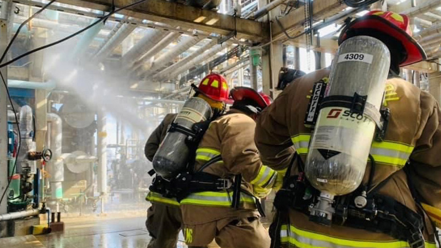 firefighters in action