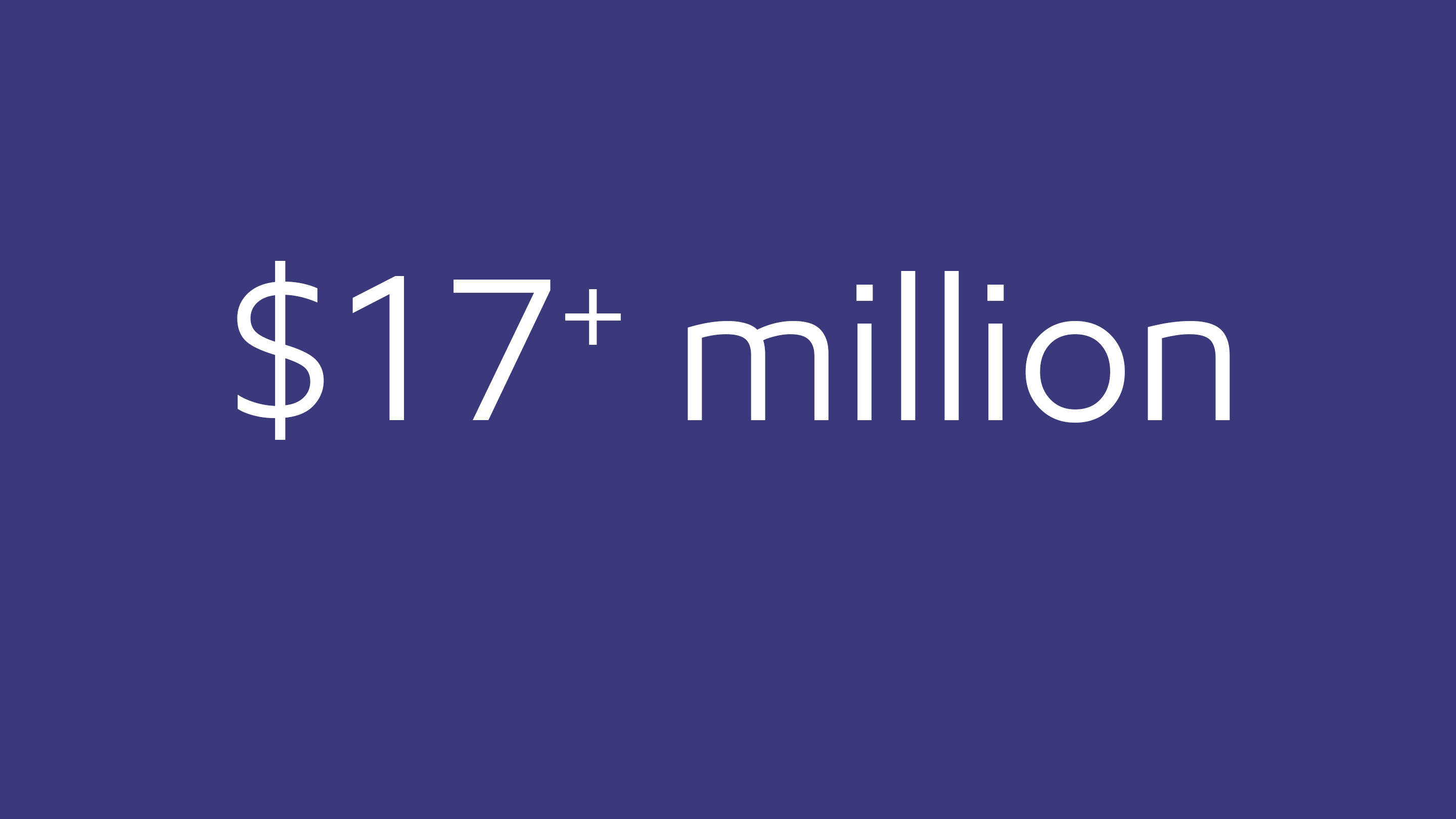 graphic of $17+ million