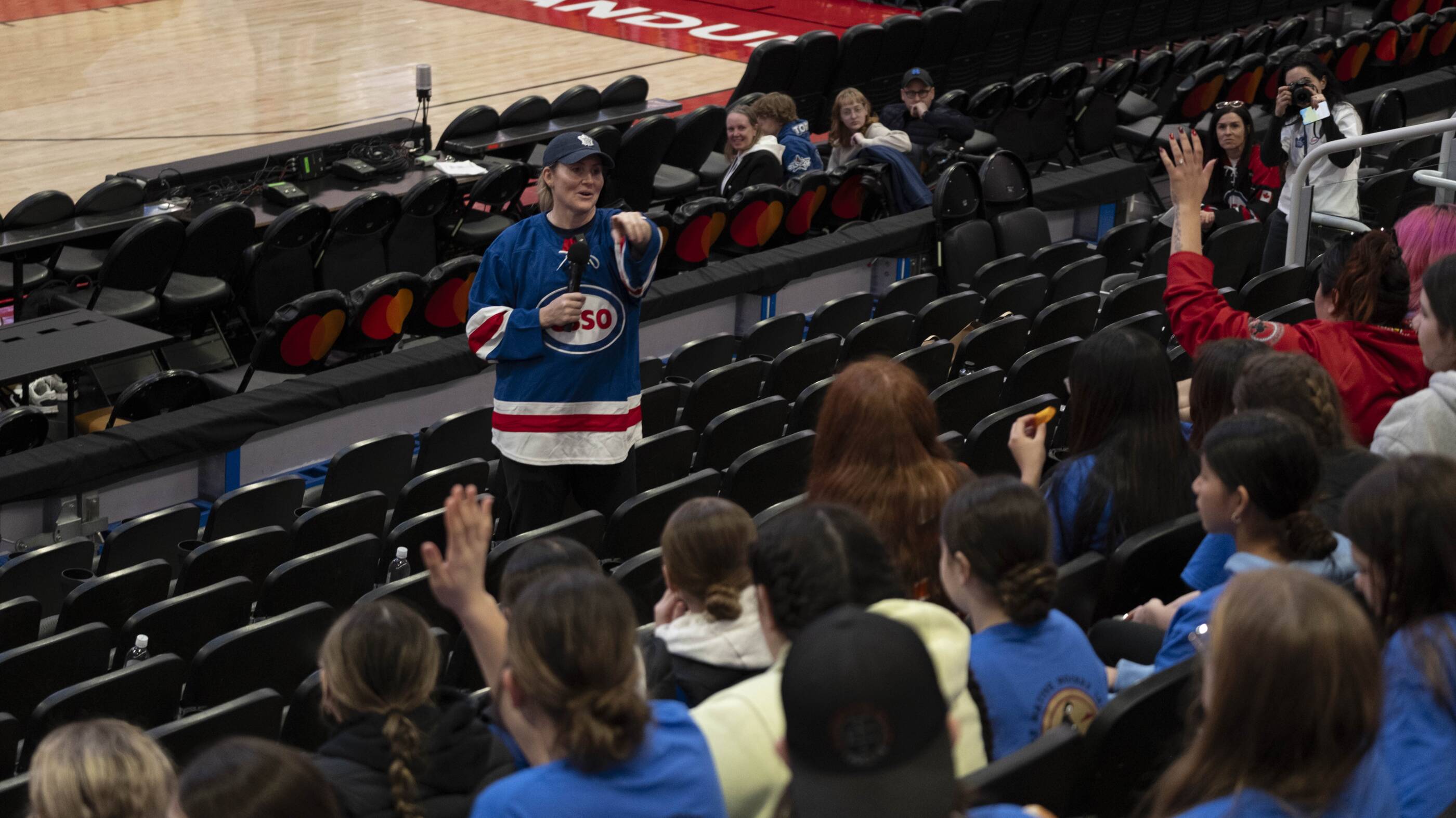 Female hockey players at Scotiabank Arena
