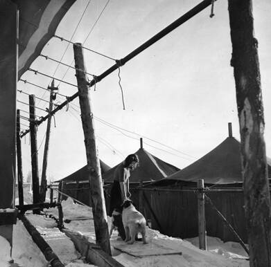 Tent city near Imperial Oil refinery, Norman Wells, Northwest Territories