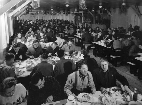 Mess hall at mealtime, Norman Wells, Northwest Territories